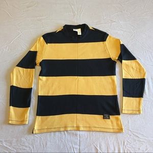 H&M Navy/Gold Striped Ling Sleeve Shirt